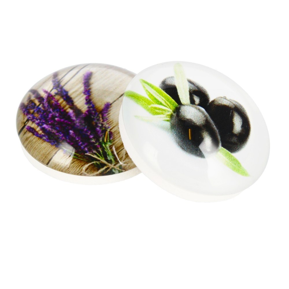 GLASMAGNET OLIVE/LAVENDER KUGEL 3,5 CM 2 STÜCK PACK. MAGNET 115-0-0022 MAGNET